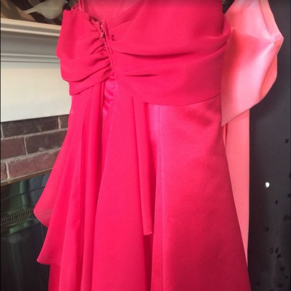 RED SPAGHETTI STRAP BRIDESMAID PROM GOWN Size 8 - Picture 4 of 8